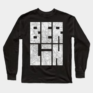 Berlin, Germany City Map Typography - Light Long Sleeve T-Shirt